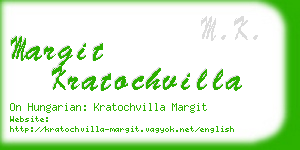 margit kratochvilla business card